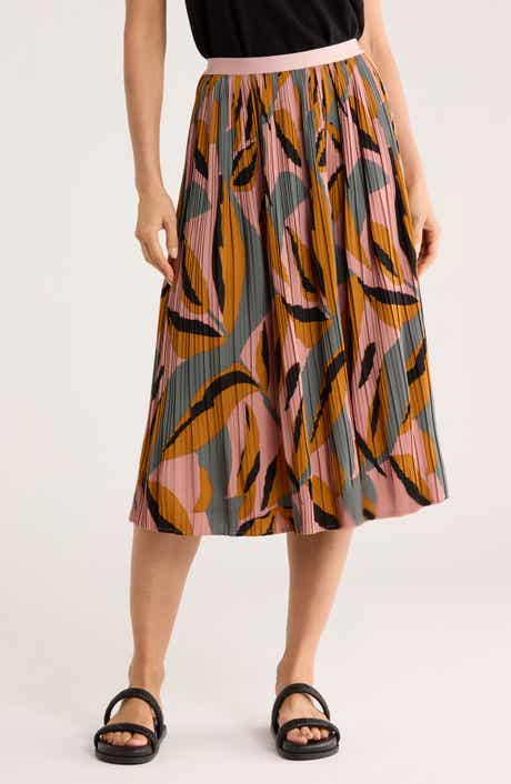 Adrianna Papell Pleated Midi Skirt