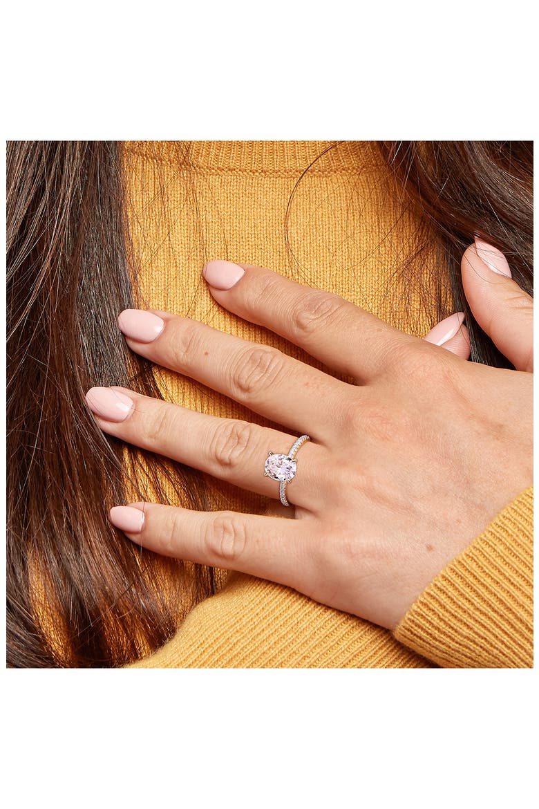 14K Yellow Gold Created Moissanite Engagement Ring, Alternate, color, GOLD