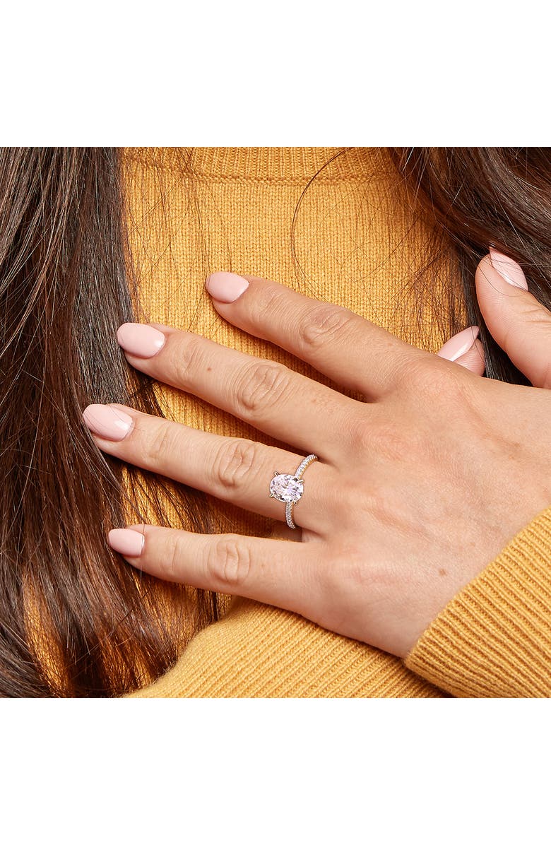 DELMAR 14K Yellow Gold Created Moissanite Engagement Ring, Alternate, color, Gold