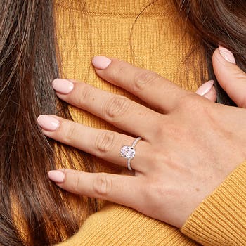 14K Yellow Gold Created Moissanite Engagement Ring