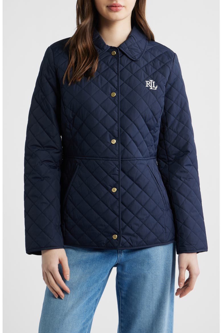 Diamond Quilted Jacket, Alternate, color, DARK NAVY