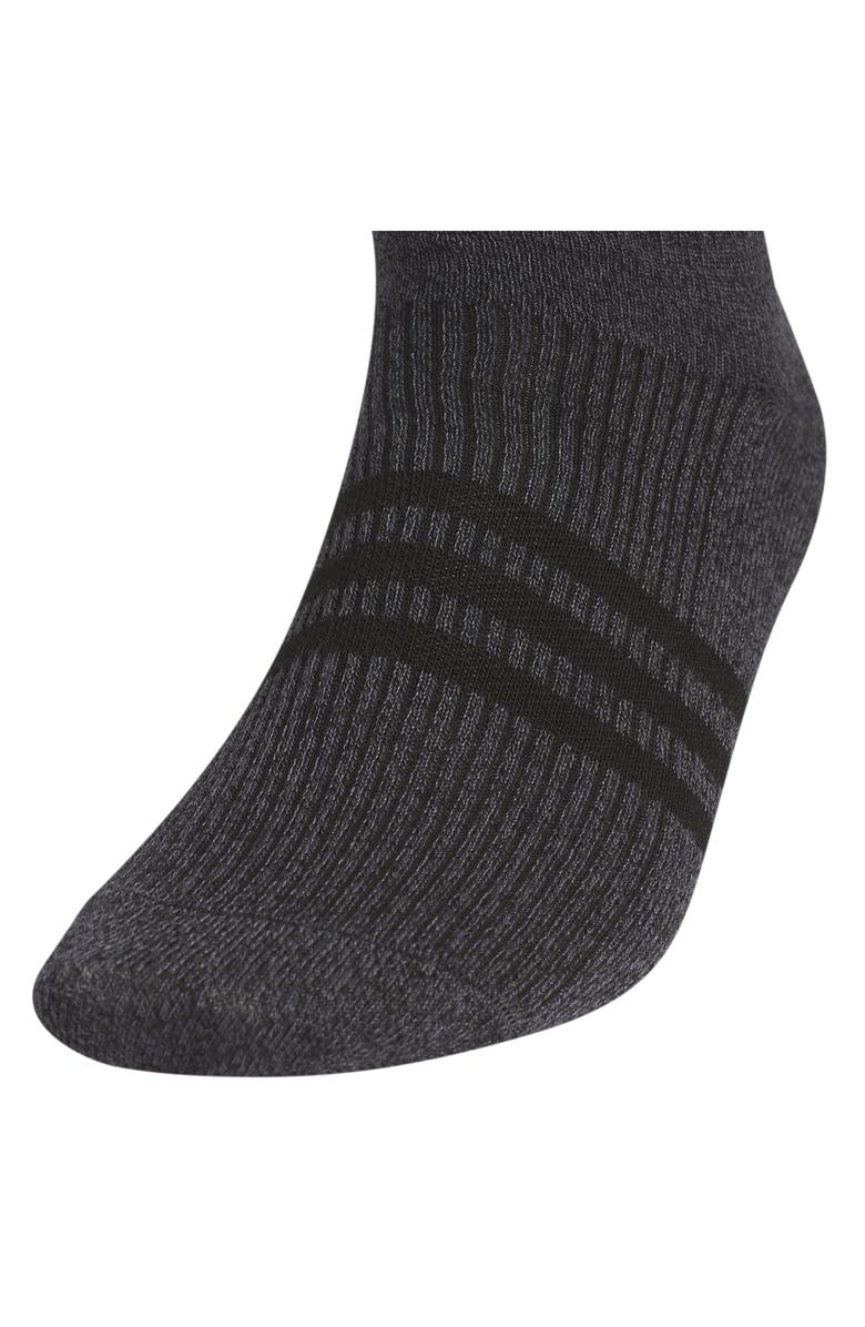 adidas 6-Pack Cushioned Superlite Quarter Socks, Alternate, color, Grey/ Black