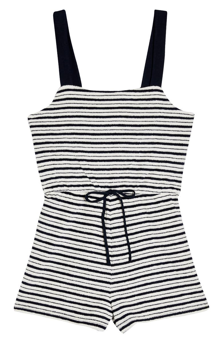 Topshop Stripe Square Neck Sleeveless Cover-Up Romper, Alternate, color,