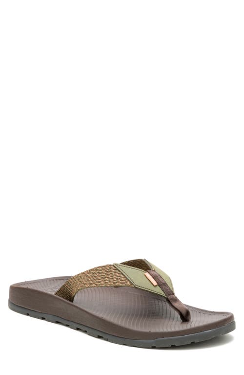 Chaco Lowdown Leather Flip Flop In Meadow Earthy Oak