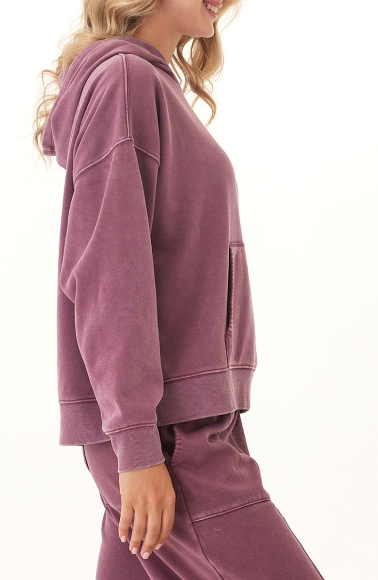Threads 4 Thought Marcellina Mineral Wash French Terry Hoodie, Alternate, color, Ultra Maroon