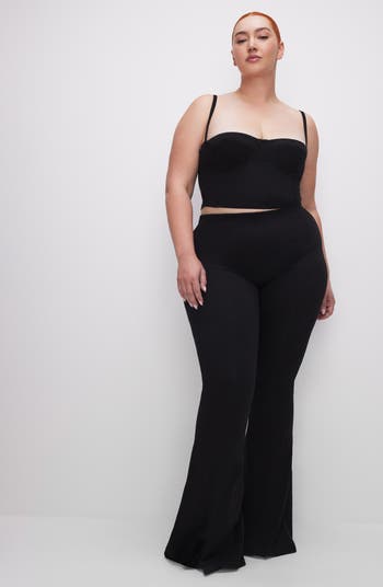 Sculpt Bustier Stretch Denim Crop Top