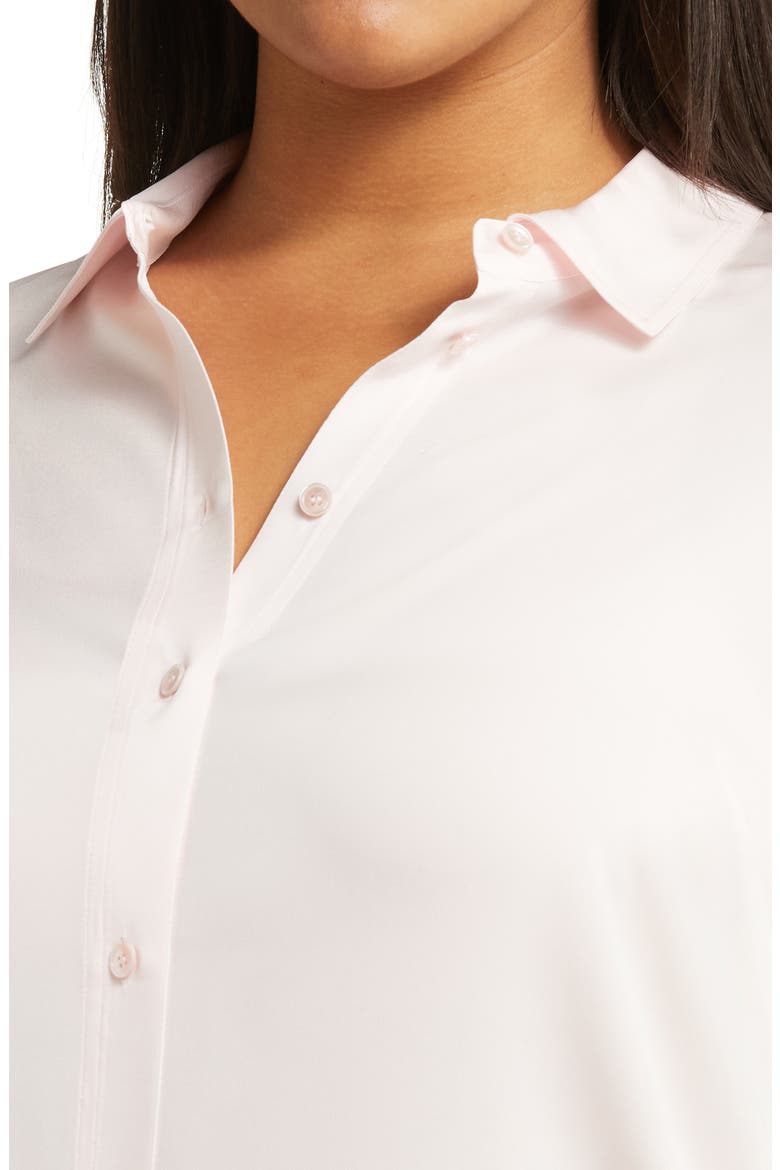 Stretch Silk Button-Up Shirt, Alternate, color, ROSEWATER