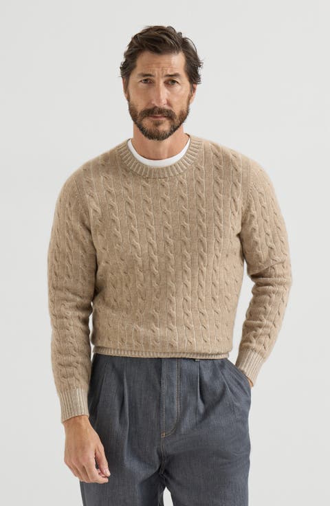 Cashmere vanisé cable knit sweater