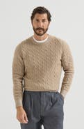 Brunello Cucinelli Cashmere vanisé cable knit sweater