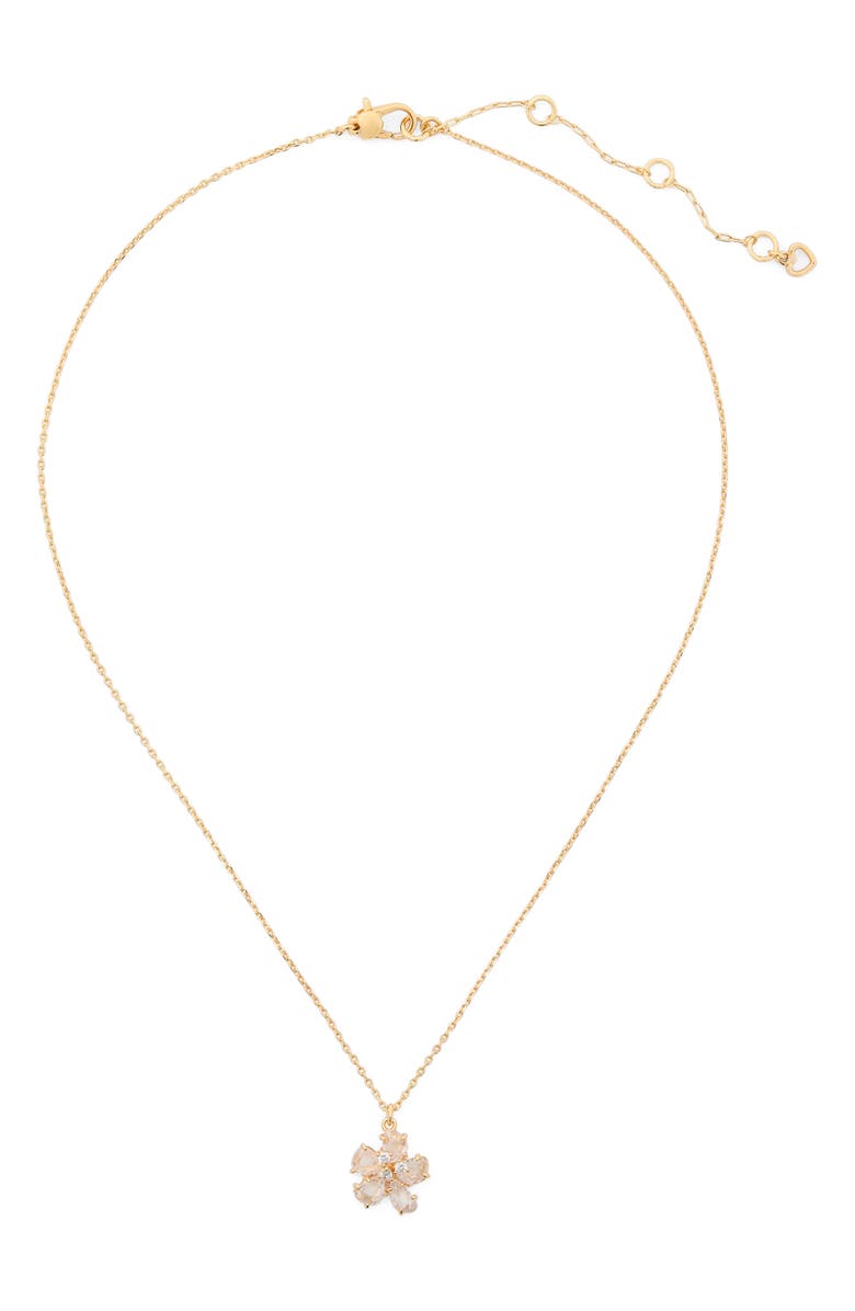 Kate Spade New York flower mini pendant necklace, Alternate, color,