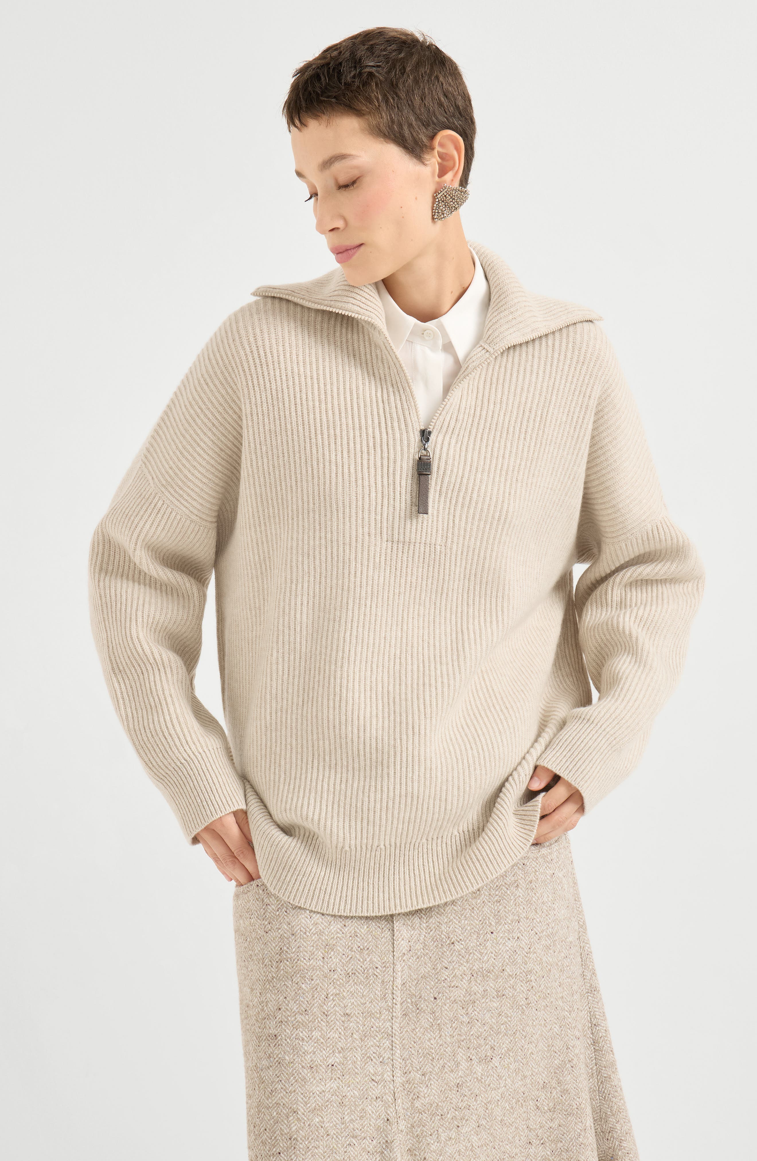 Cashmere English rib sweater - image 4