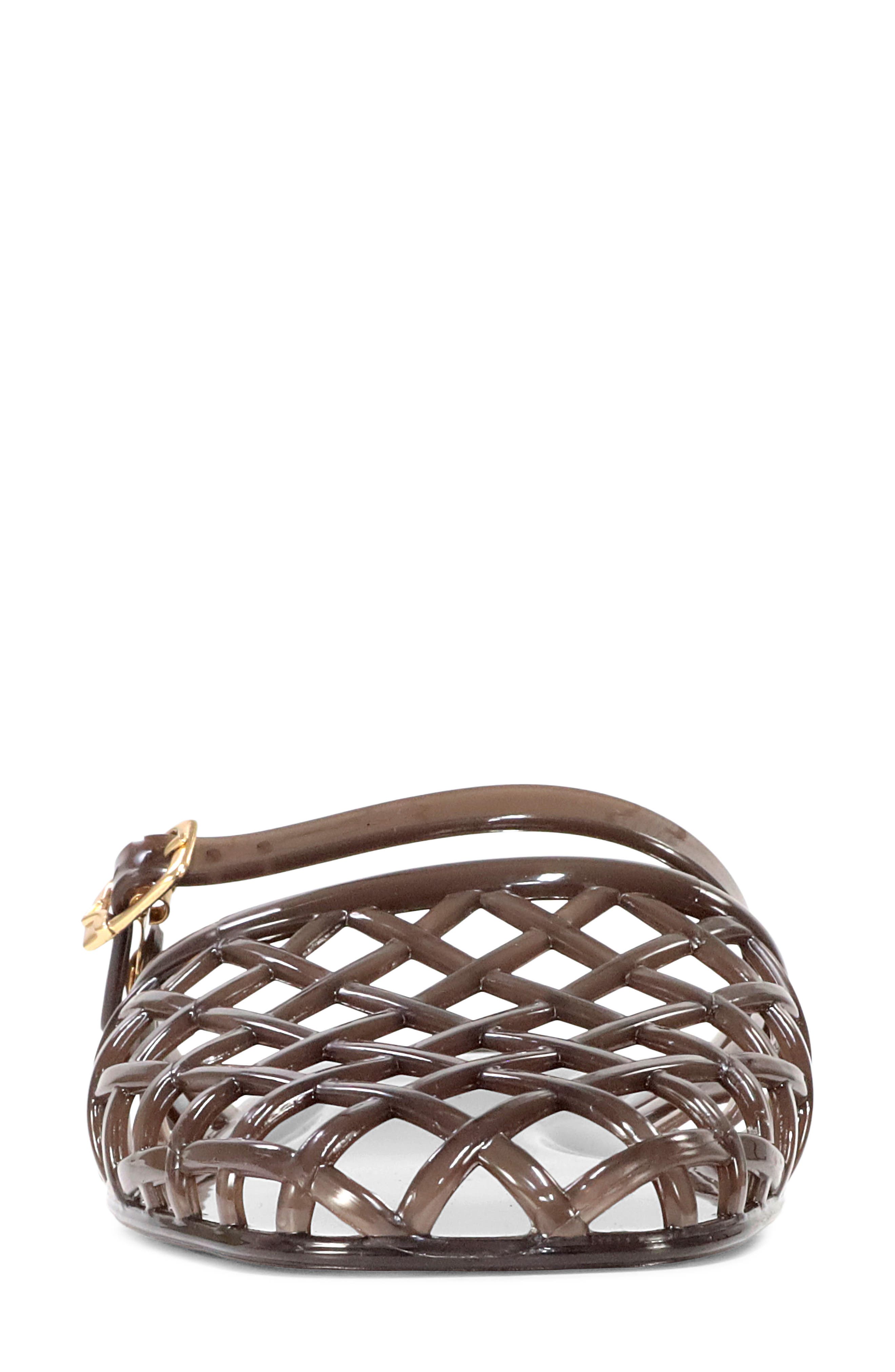 Ofelia Mule, Alternate, color, DARK BROWN PVC TRANSLUCENT