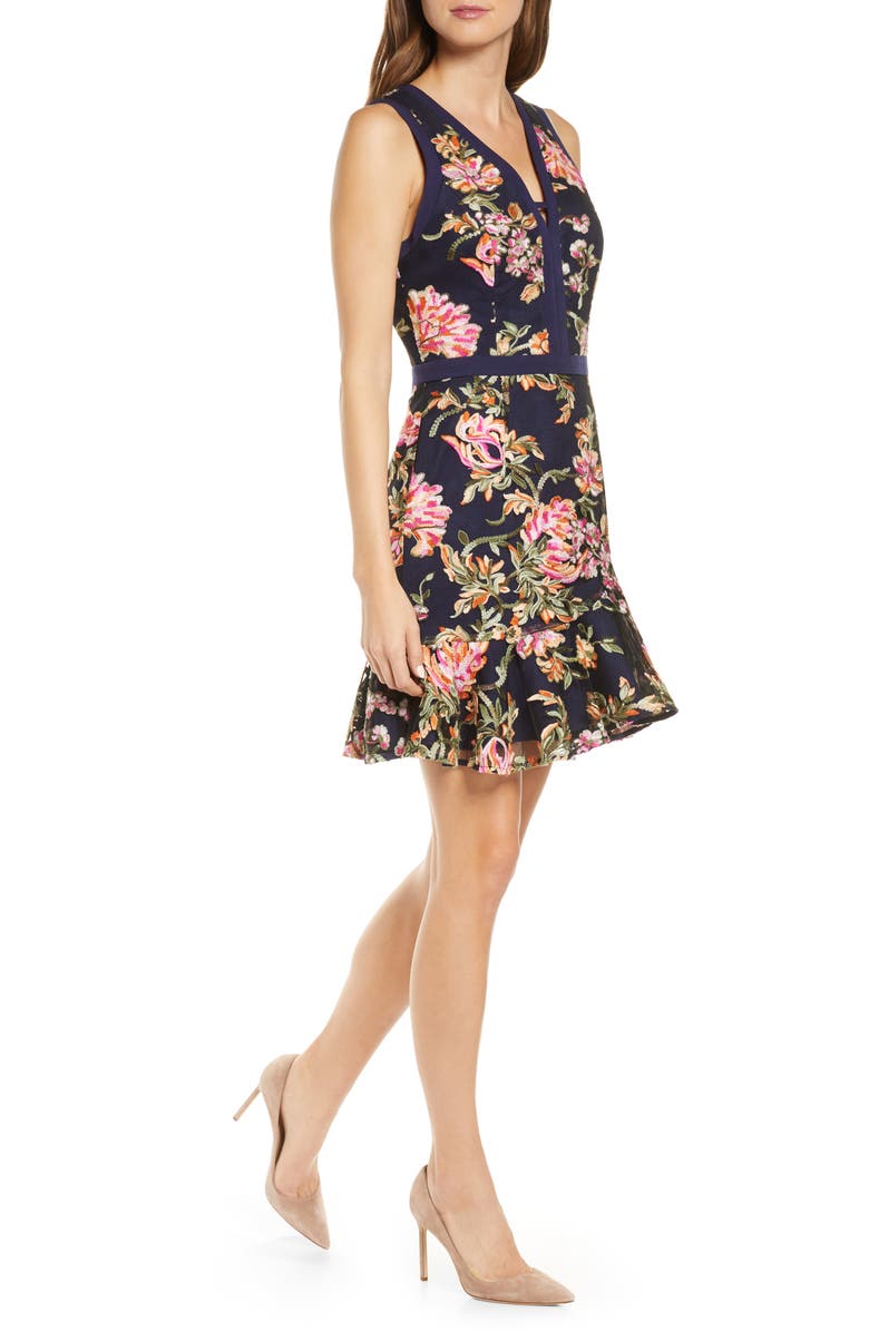 Adelyn Rae Kaylea Sleeveless Embroidered Minidress, Alternate, color, 