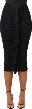 Naked Wardrobe Ruffle Midi Skirt