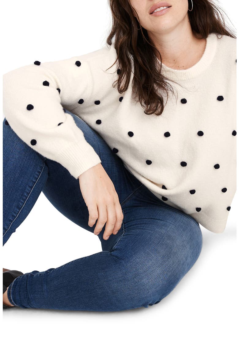 Brockton Bobble Sweater, Alternate, color, ANTIQUE CREAM