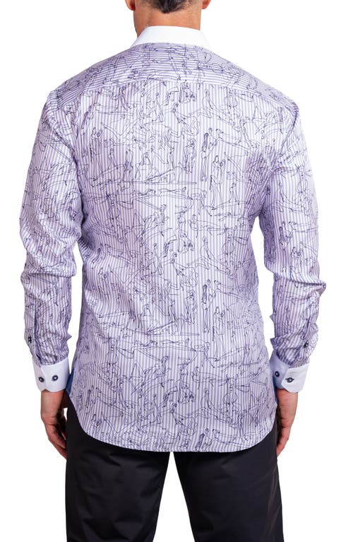 Maceoo Einstein Ascension 0203 Contemporary Fit Button-up Shirt In Purple