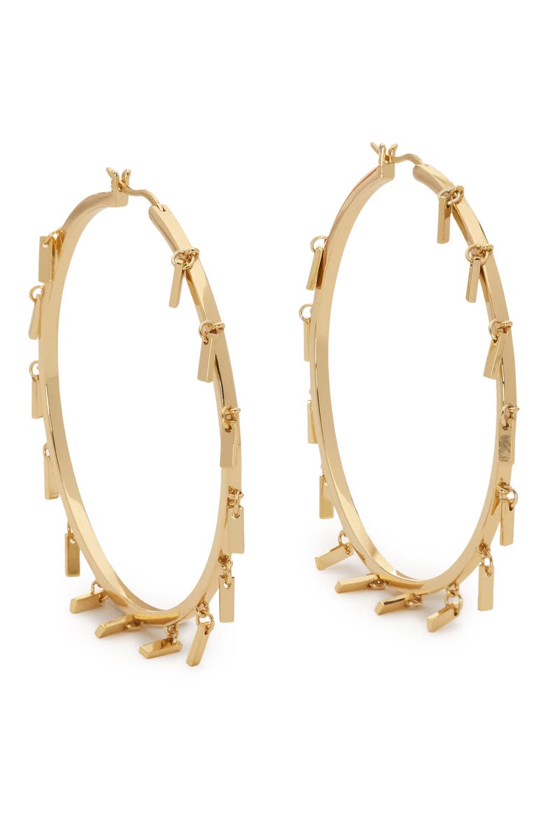 Carrie Charm Hoop Earrings, Alternate, color, GOLD