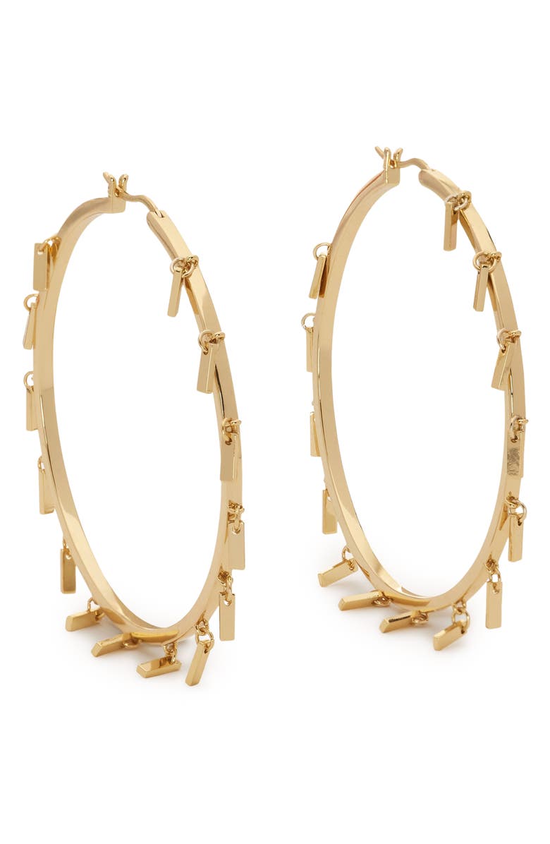 Ramy Brook Carrie Charm Hoop Earrings, Alternate, color, Gold