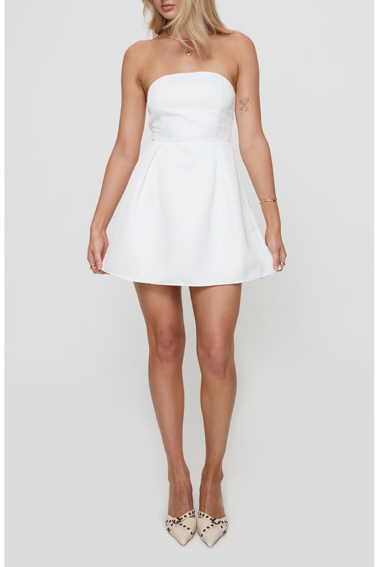 Spader Strapless Minidress, Alternate, color, WHITE