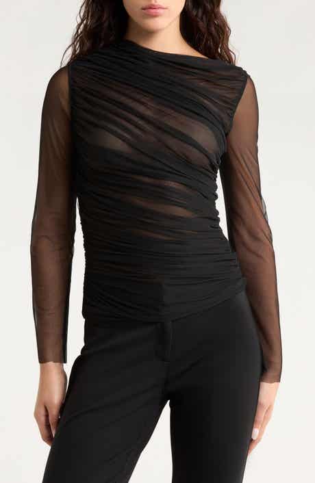FRAME The Draped Sheer Top