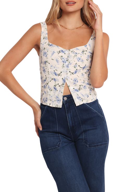 Jia Floral Button-Up Tank