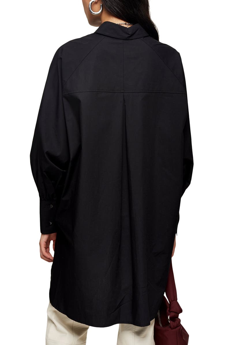 Topshop Oversize Poplin Shirt, Alternate, color,