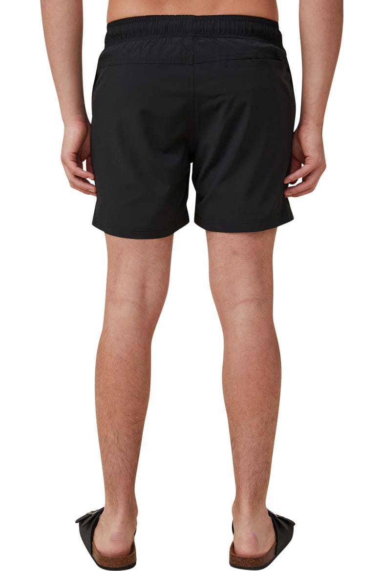Stretch Swim Trunks, Alternate, color, BLACK