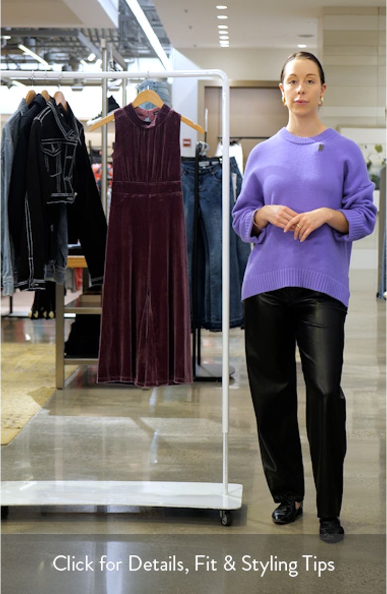 Kids' Mock Neck Velour Jumpsuit, sales video thumbnail