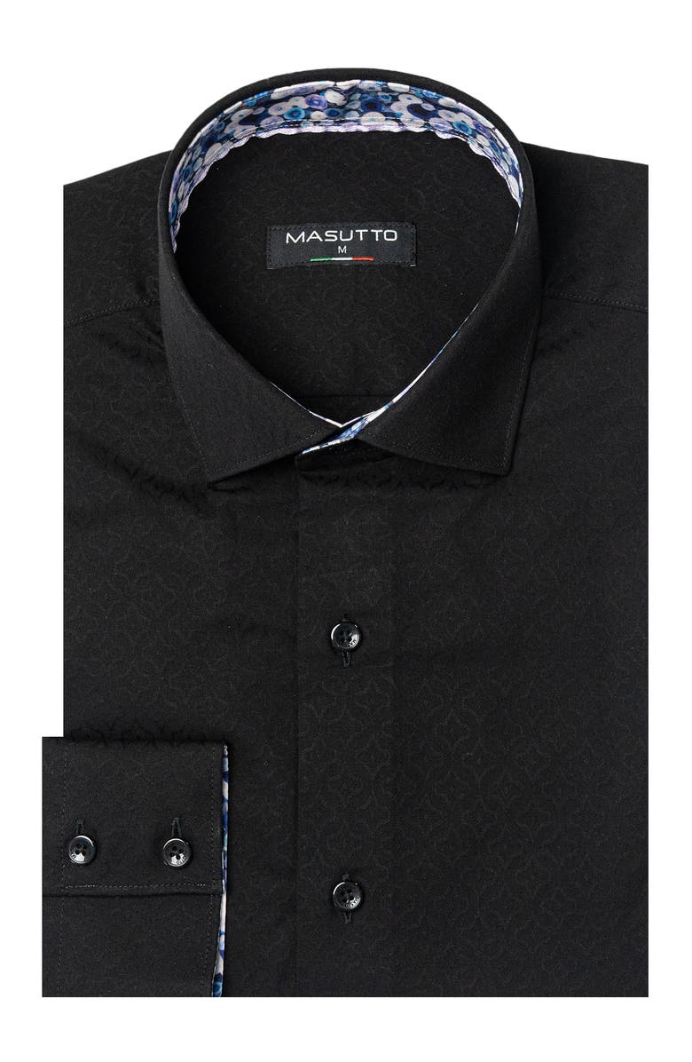 MASUTTO Wilosn Button Down Long Sleeve Shirt, Main, color, Black