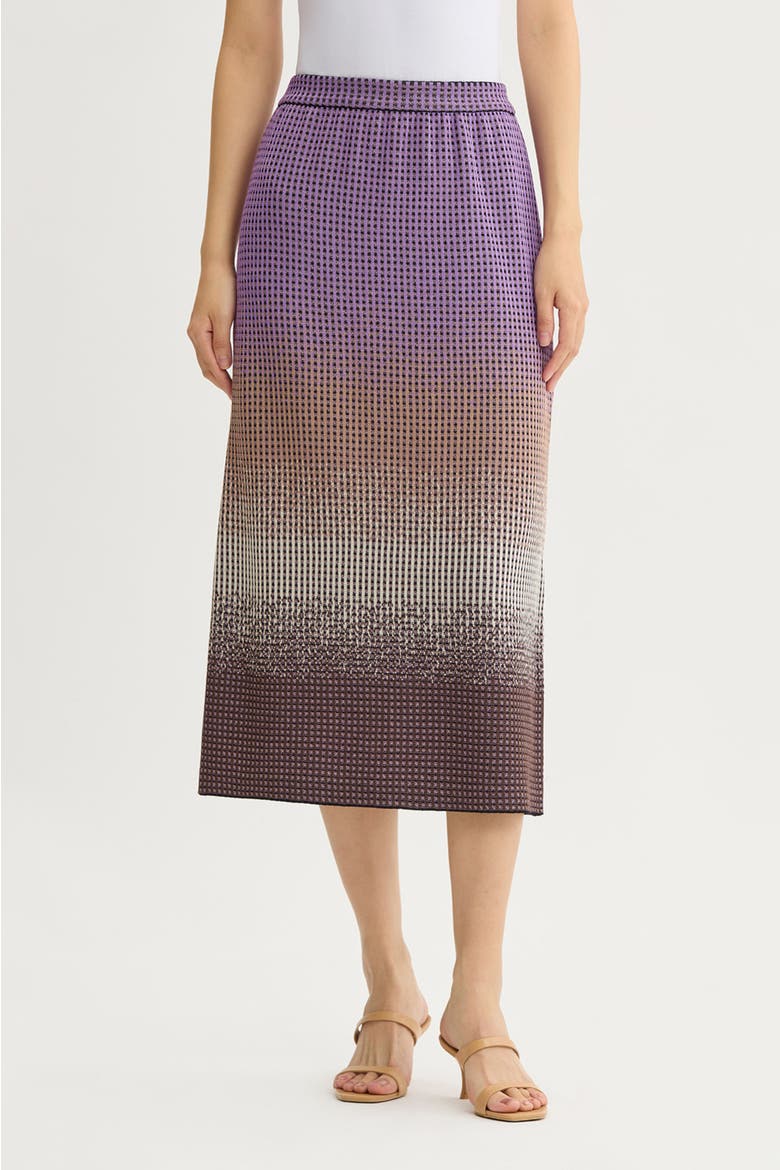 Ombre Jacquard Knit Midi Skirt, Main, color, Sunset Purple/Dark Umber