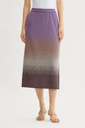 Ming Wang Ombre Jacquard Knit Midi Skirt