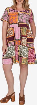 RUBY RD Print Tiered Knit Dress