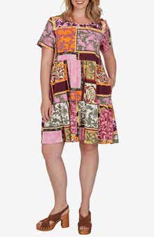Print Tiered Knit Dress