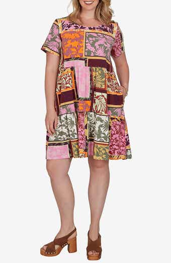 Print Tiered Knit Dress