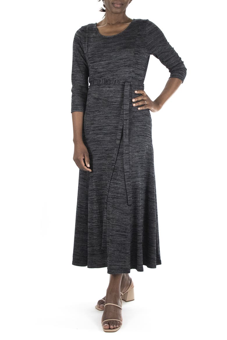 Sylvia Belted Knit Midi Dress, Main, color, DARK GREY
