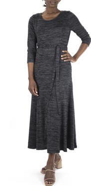 Nina Leonard Sylvia Belted Knit Midi Dress