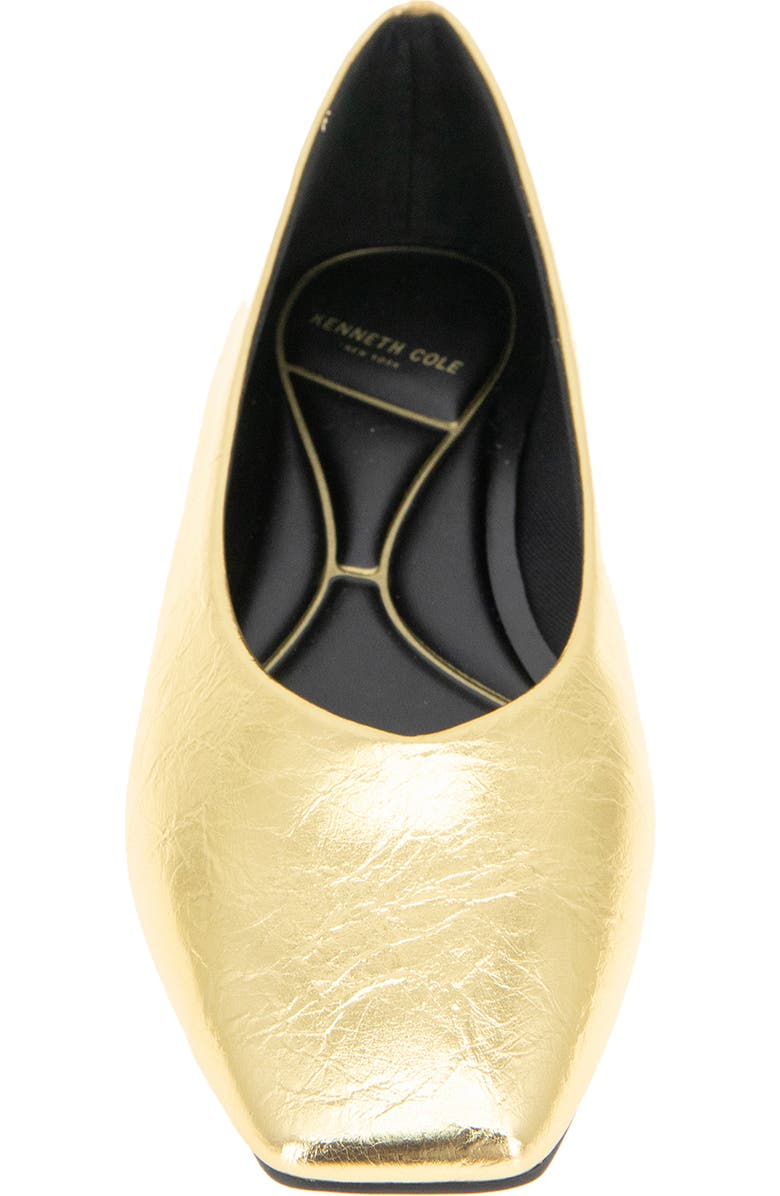 Kenneth Cole Johanna Square Toe Flat, Alternate, color, Gold