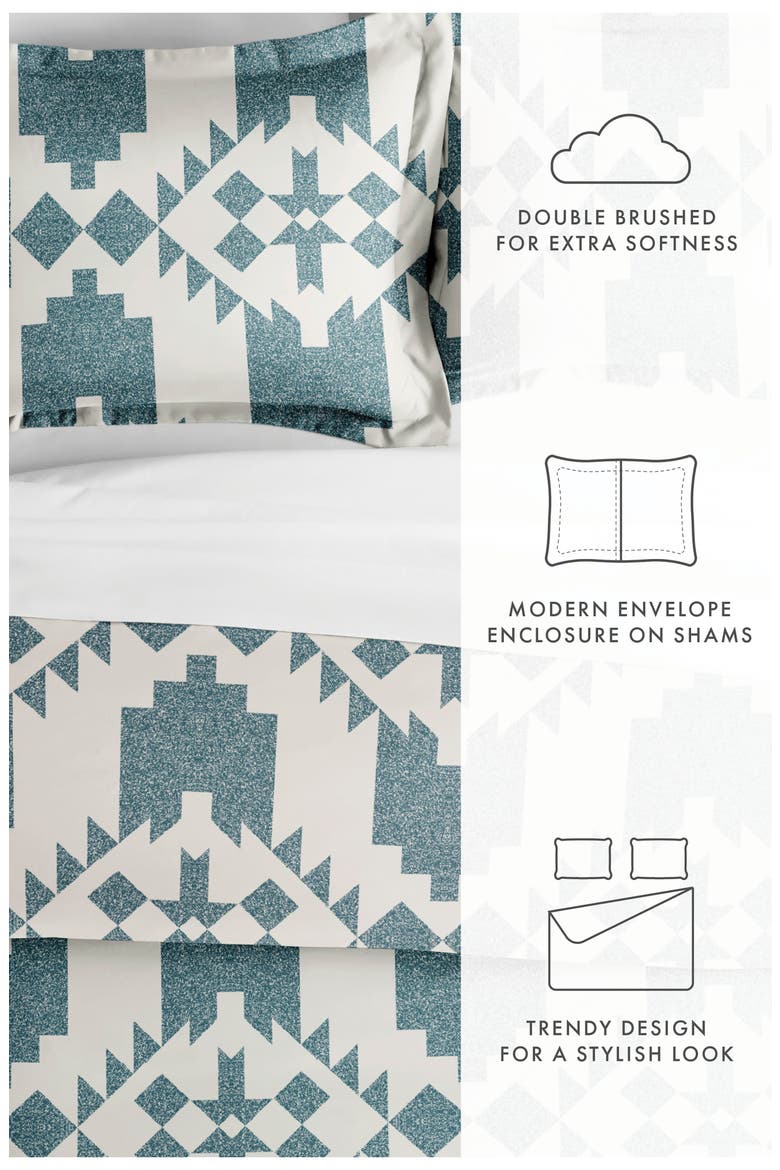 Premium Ultra Soft Adobe Diamond 3-Piece Reversible Duvet Cover Set, Alternate, color, TEAL