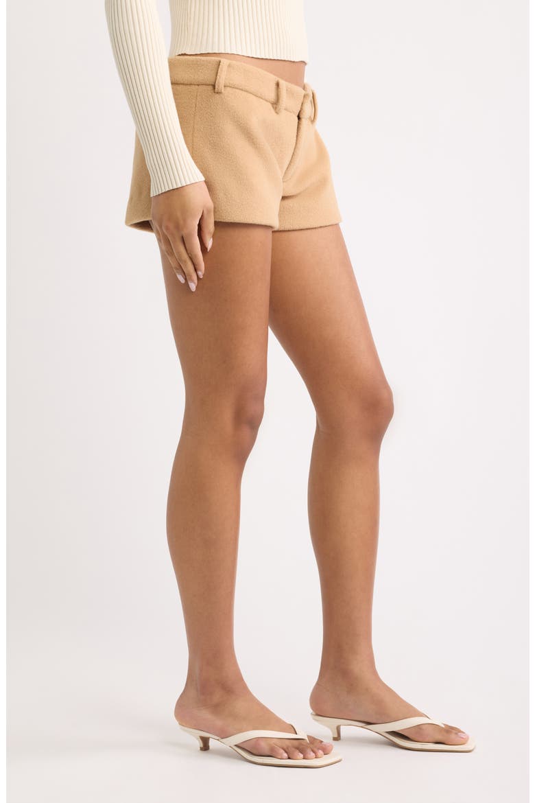 The Gabriella Wool Blend Shorts, Alternate, color, CAMEL