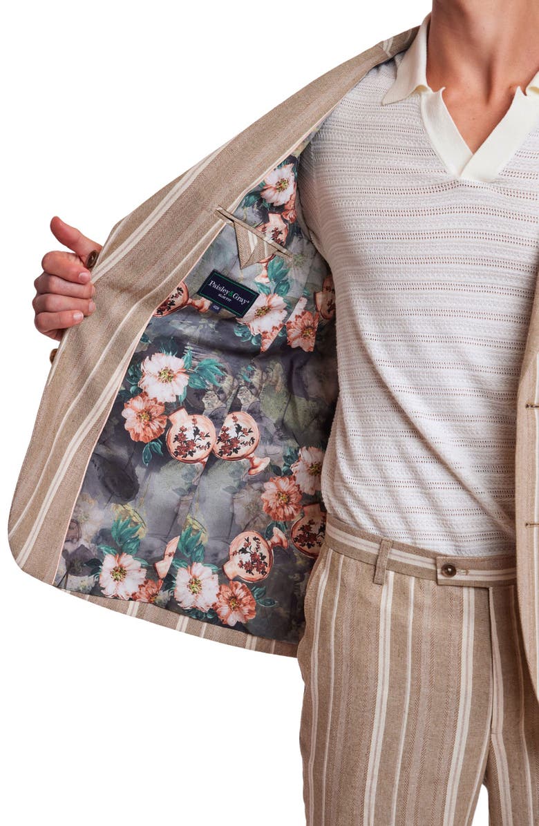 PAISLEY & GRAY Dover Slim Fit Vertical Stripe Sport Coat, Alternate, color, Tan Beige Stripes