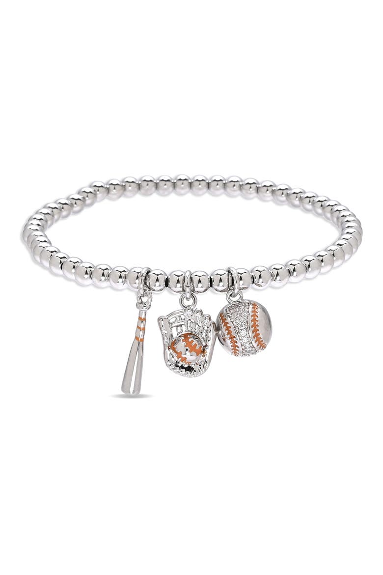 Batter Up Charm Stretch Bracelet, Alternate, color, GOLD