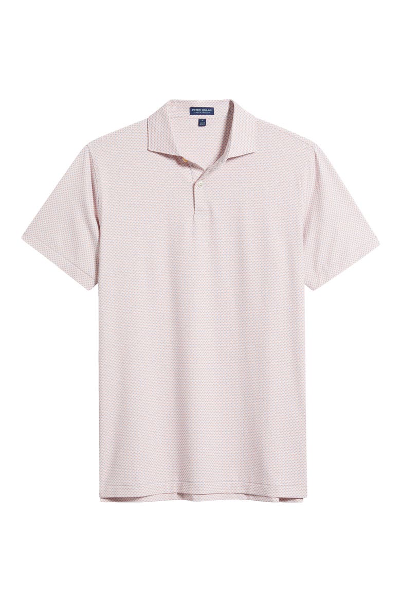Crown Crafted Geo Print Performance Jersey Polo, Alternate, color, WHITE