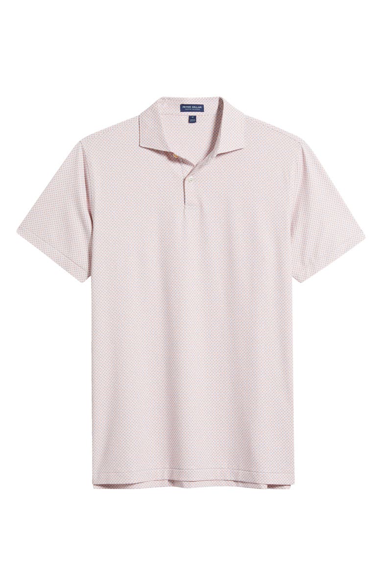 Peter Millar Crown Crafted Geo Print Performance Jersey Polo, Alternate, color, White