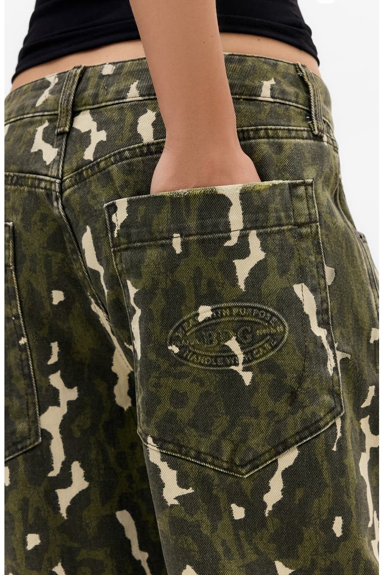 Jaya Low Rise Wide Leg Jeans, Alternate, color, ANIMAL CAMO