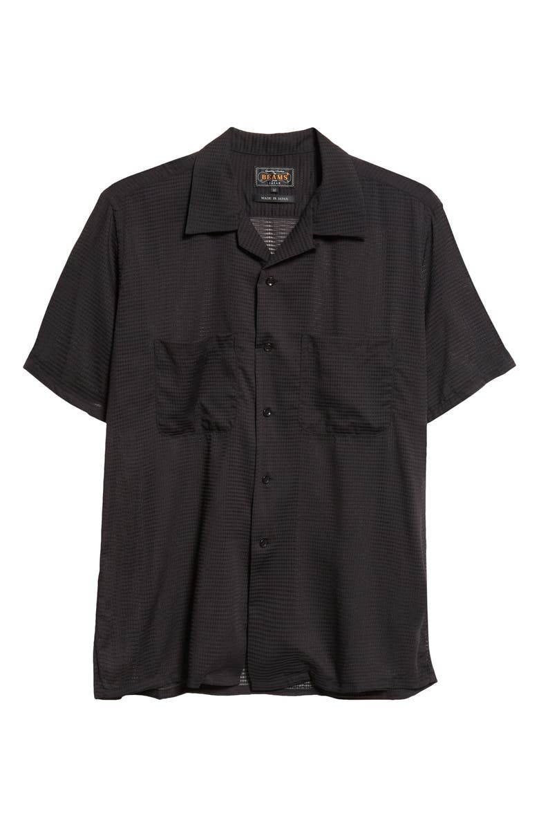 BEAMS Nylon Mesh Camp Shirt, Alternate, color, 19 Black