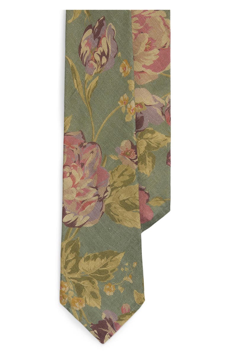 Ralph Lauren Purple Label Floral Linen Tie, Main, color, 