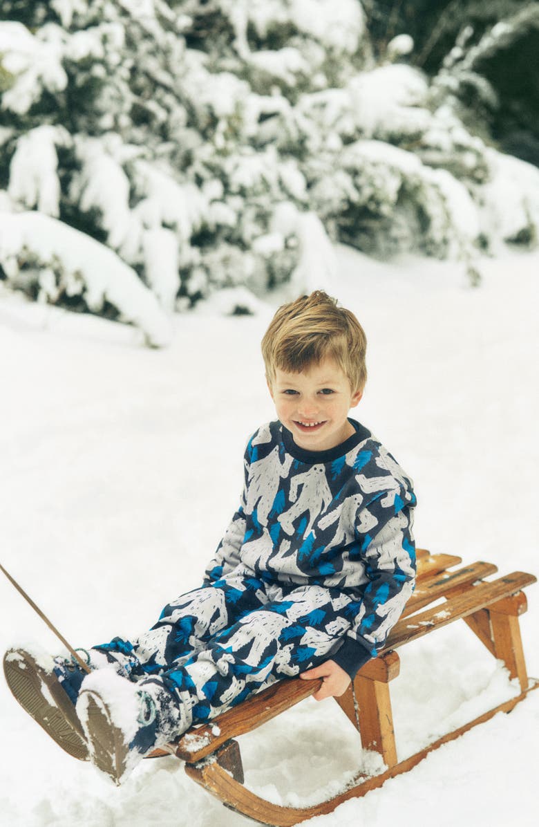 Boden Kids' Yeti Print Cotton Joggers, Alternate, color, Yeti