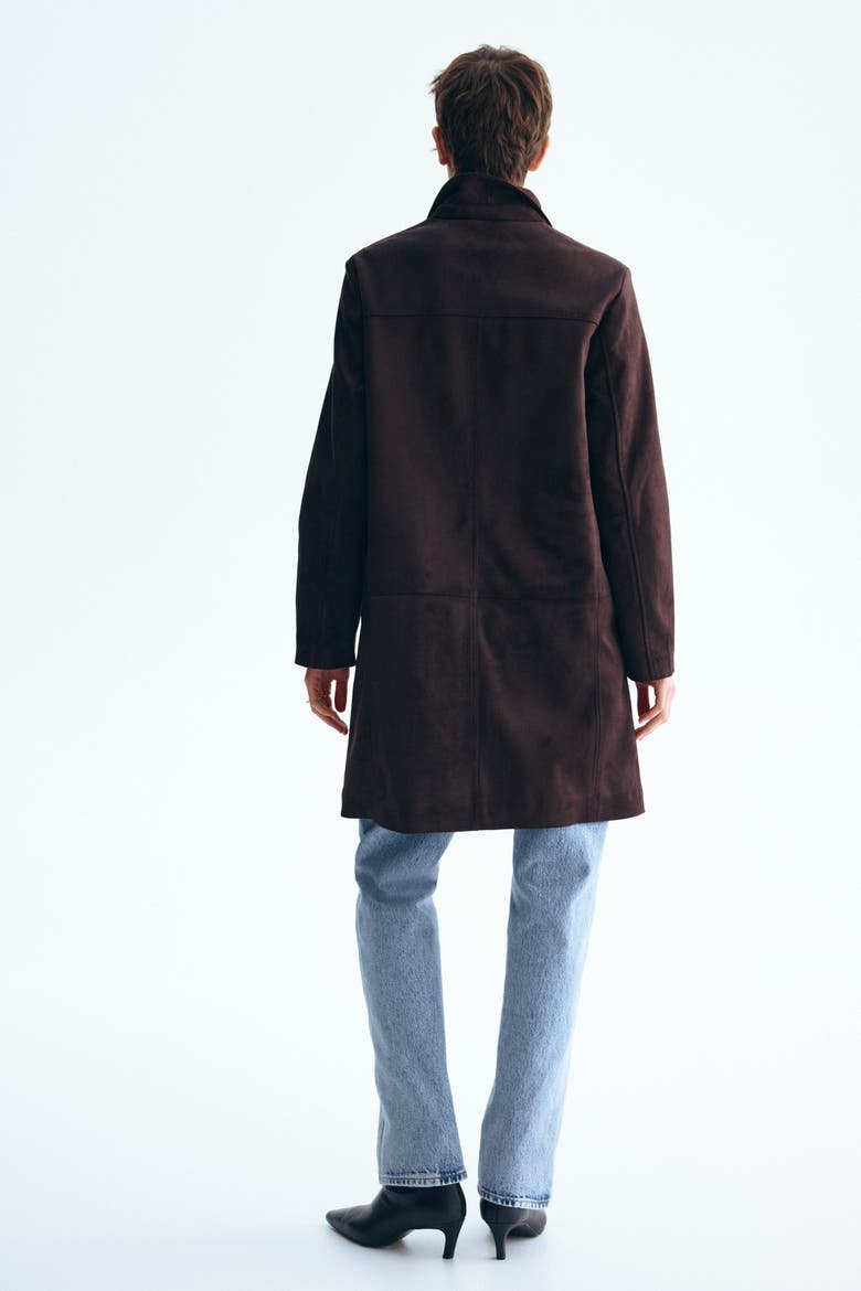 Knee-length Coat, Alternate, color, Dark brown
