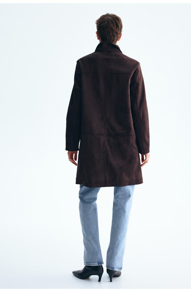 H&M Knee-length Coat, Alternate, color, Dark Brown