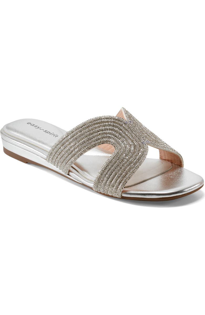 Easy Spirit Colter Slide Sandal, Main, color, Silver
